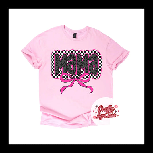 Pink Mama Checkered Bow